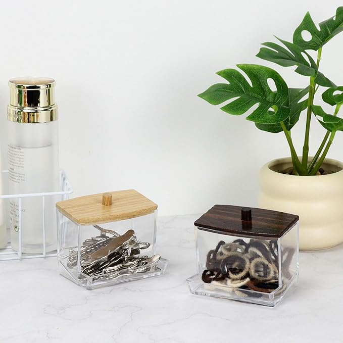 MultiBey Walnut Desk Organizer Set, Wooden Office Desktop Organization with Acrylic Pen Holder, Sticky Note Dispenser & Paper Clip Box, Elegant Walnut Desk Accessories for Home Office Gift