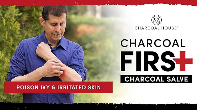 Charcoal First Activated Charcoal Salve Stick by Charcoal House - 100% Natural, Non-GMO Activated Carbon: Soothes Cuts,Bruises, Minor Burns, Bites & Itches - 0.15oz