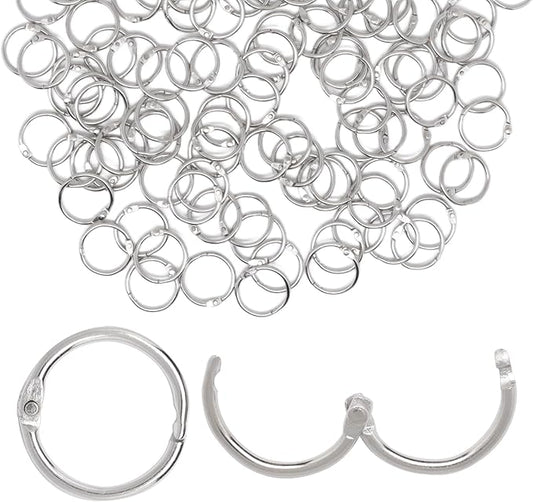 Loose Leaf Binder Rings 3/4 Inch, 120PCS Book Rings for Index Cards, Nickel Plated Metal Flash Card Ring, Clip Ring for Notebooks, Photos, Key, Home, Office, School Supplies (Silver)