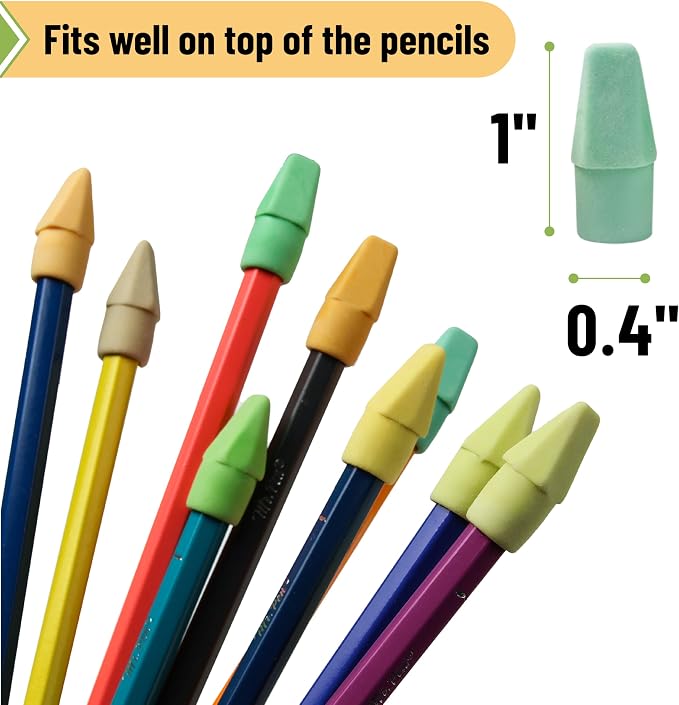 Mr. Pen- Pencil Erasers Toppers, 1000 Pack, Colorful, Latex Free, No Smudge | Mr Pen Erasers for Pencils