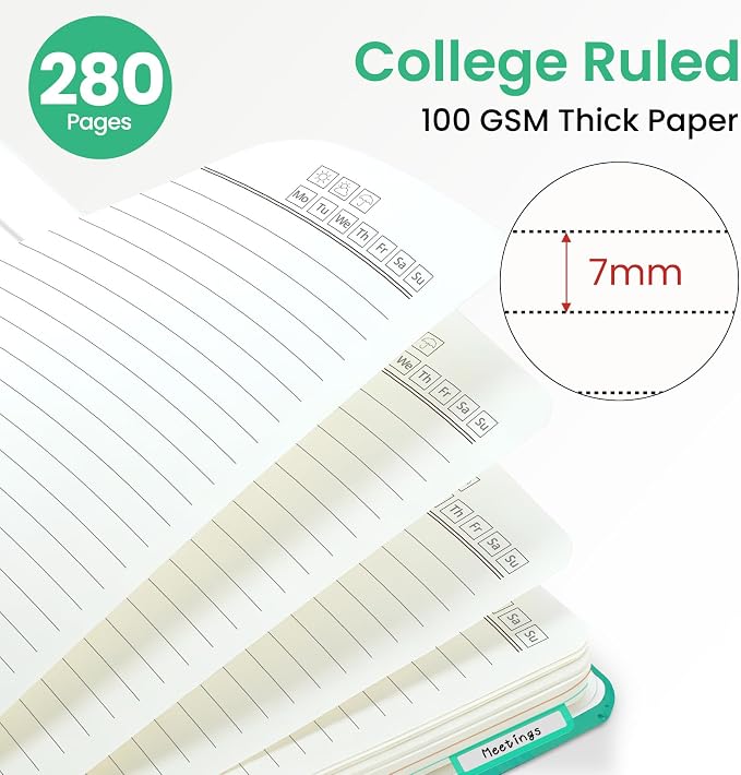 ZOTIA Large Spiral Notebooks for Work 5 Subject with Removable Dividers