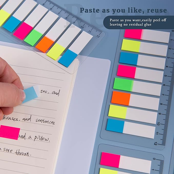 Golcellia 1280 Pieces, Transparent Sticky Notes, Page Markers, Book Tabs, Sticky Note Tabs, Sticky Tabs, Page Tabs, Label Stickers, Pop Up Index Tabs, Tabs Flags Stickers, Index Tabs Flags