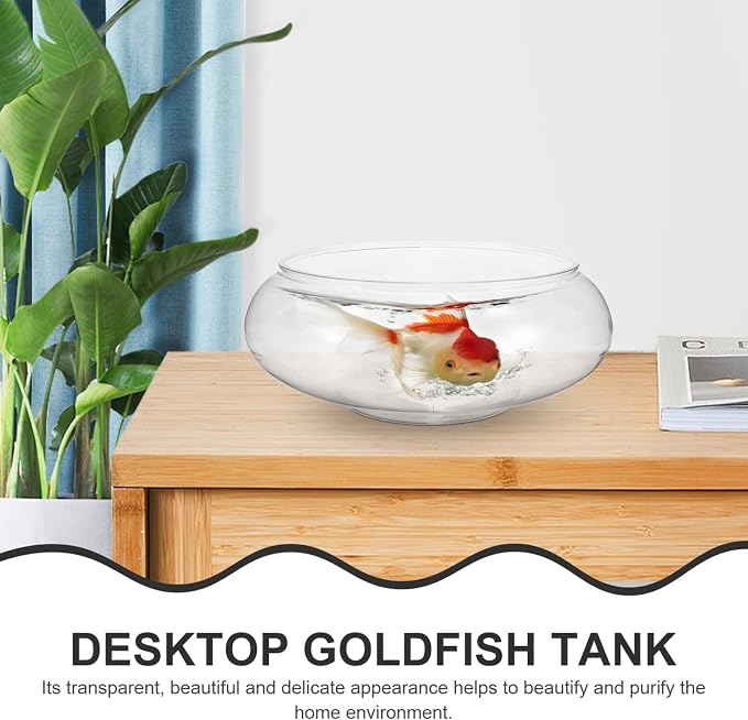 Milisten Flower Vase Bowl, Wide Mouth Round Vase, Succulent Planter, Hydroponic Planter, Floral Container, Globe Fish Bowl Table Centerpiece, Plastic