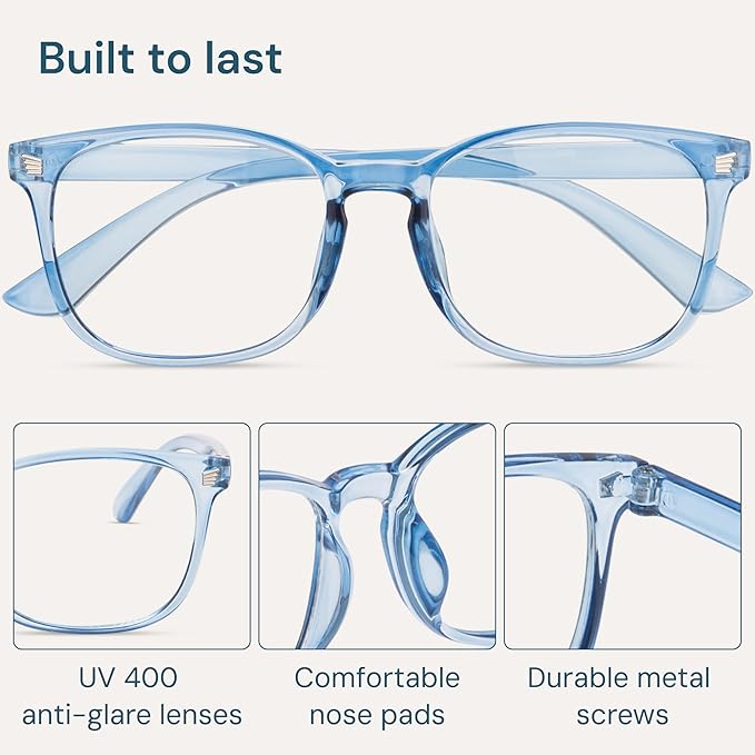 Gaoye Eyewear Frames for Men - Blue Light Blocking Square Glasses, Anti UV Ray Computer Gaming, Blue Blockers for Women