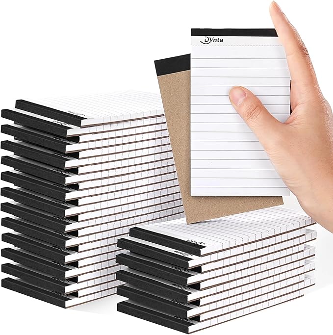 Dynta 36 Pcs Note Pads, 3x5 In Small Notepad, 80GSM White Lined Scratch Pads for Writing, 45 Sheets Per Memo Pad for Jotting Down Quick Notes, Grocery and Shopping Lists