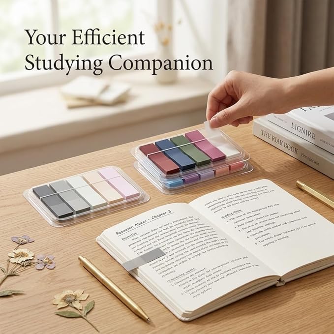300PCS Sticky Tabs for Annotating Books, Clear Index Note Stickers for Bible, Notebooks & Reading, Small Mini Pop Up Tab Set, Paper Annotation Notes Flag Sticker for Notebook