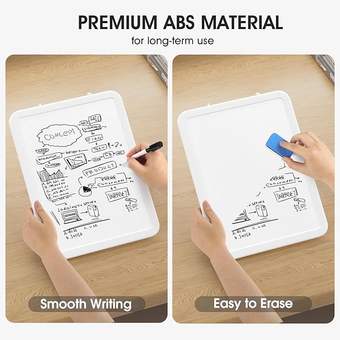 MaxGear Small Dry Erase Board 8.5x11 Inches, Double Sided Mini Whiteboard for Wall, Desk, Fridge, Includes 4 Markers and 2 Magnets, Smooth Dry-Erase Surface, Lightweight and Portable