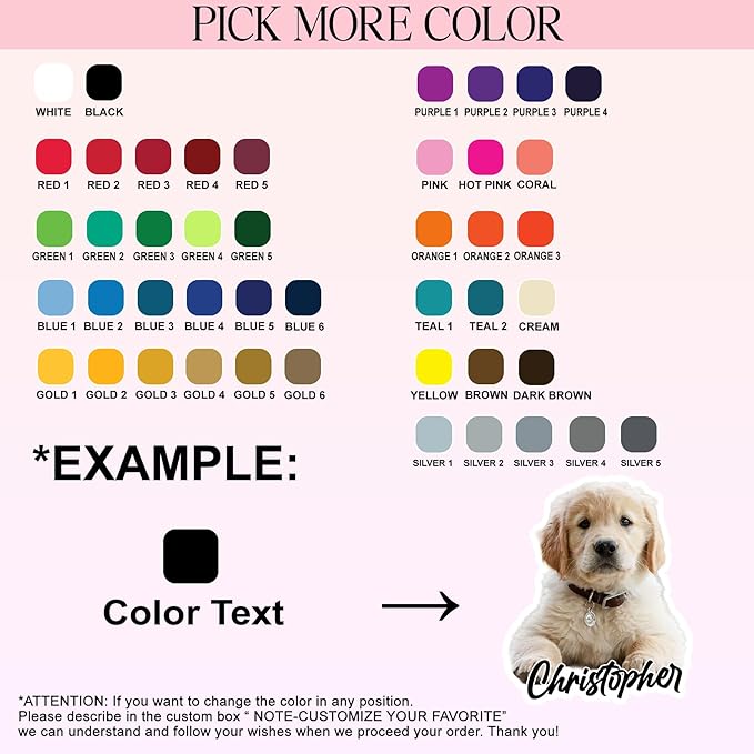 Custom Photo Stickers Personalized Pet Name Text Picture Add Your Image Stickers Dog Cat Waterproof Vinyl Decal for Water Bottles Tumbler Laptop Hard Hat Car Kindle Gifts for Girl Boy Pet Lover