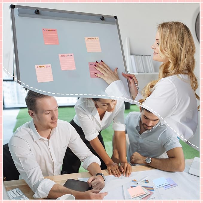 Yinder 48 Pcs Inspirational Sticky Notes Cute Motivational Sticky Notes Pad End of Year Employee Appreciation Gifts Bulk for Teacher Nurse Coworkers Office Supplies 3 x 3'' (Appreciation,Aesthetics)