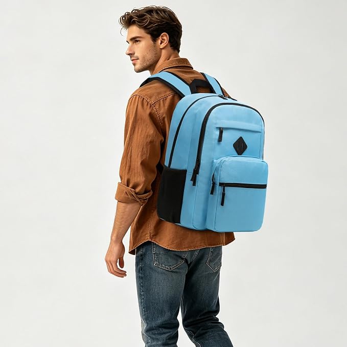 Backpack for Men and Women, School Backpack for Boys Girls, Lightweight Casual High School Bookbag, Daily-use Travel Laptop Backpack Fits 15.6 Inch Notebook
