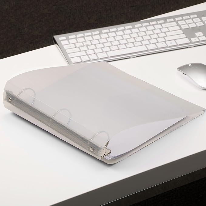 JAM PAPER Plastic 2 inch Binder - Clear 3 Ring Binder - Sold Individually