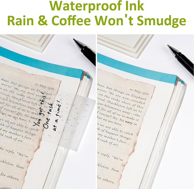 450PCS Transparent Sticky Notes, 3 Sizes Clear Sticky Notes Waterproof Self-Adhesive, Translucent and See Through for Bible Study, Books Annotation, Office, School & College Supply