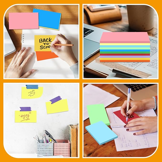 BIGNC 300 PCS Colored Index Cards, 3x5 Inch Blank Note Cards Study Cards Flash for Studying Learning, Memo Scratch Pad