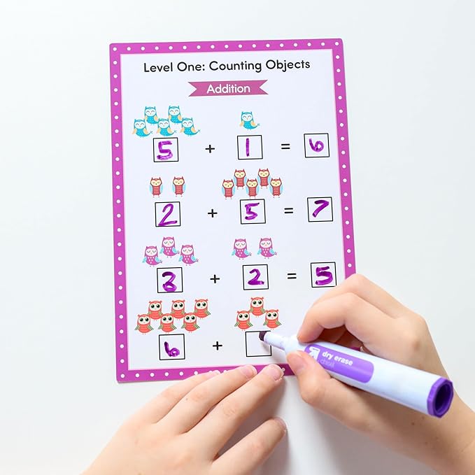 Addition & Subtraction Dry Erase Cards, Reusable Math Sheets, Childhood Education, Learning Tools, Math Flash Cards