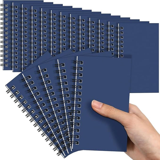 Jutom 18 Pcs Small Spiral Notebooks Memo Pads 3x5 Bulk Small Pocket Notebooks Mini Notepads with Lined Pages Mini Journals for Office School Work Supplies, 120 Pages (Dark Blue)