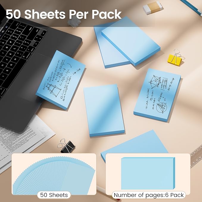 Index Cards 3x5 Inch, 300sheets, Flash Cards, Blank Blue Note Cards Paper For Studying, Schools Supplies, College, Office And Home Organization, Note Taking Supplies