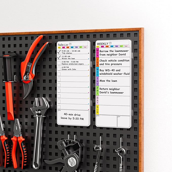 Magnetic Monitor Memo Board, Dry Erase Whiteboard Weekly Planner and Daily to Do List Note Board Set for Monitor Side/Fridge/Home/School/Office with Markers