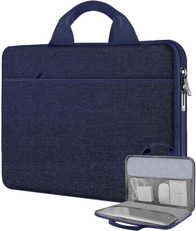 Hseok Laptop Case 13.3-14 inch Sleeve, TSA Computer Handbag Water-Resistant and Shockproof Bag Compatible with MacBook Pro/Neo 14", Mac Air/Pro 13.3" and 13"-14" Notebooks Chromebooks,Blue
