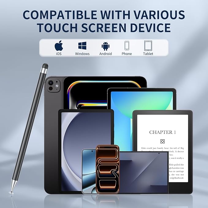 Stylus Pen for Touchscreen, 6 PCS Stylus 2-in-1 High Precision and Sensitivity, Suitable for iPad/iPhone/Samsung/Android Smartphone and Tablets, Compatible with Capacitive Touch Screen (Blue)