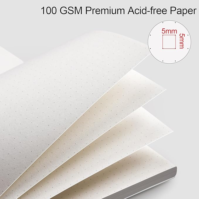 AHGXG Dotted Journal - Dot Grid Spiral Notebook 8.5" x 11", A4 Large Dotted Notebook, 100 GSM Thick Paper, Waterproof Plastic Cover Journals for Journaling, Sketching,