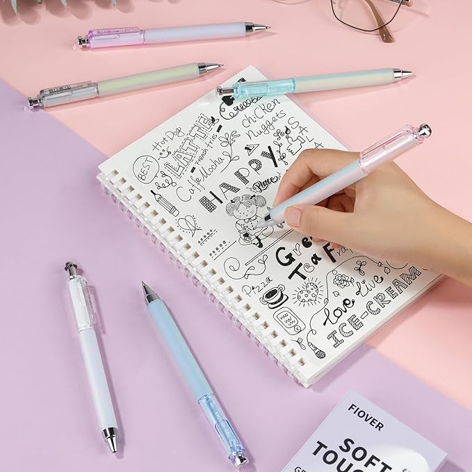 FIOVER 10 Pieces Gel Ink Pen Refills Replaceable Black Ink Pen Refills Fine Point 0.5mm Smooth Writing for Office School Supplies(only for ASIN: B0FP4ZZ4WY and B0FP4Y5MXZ)