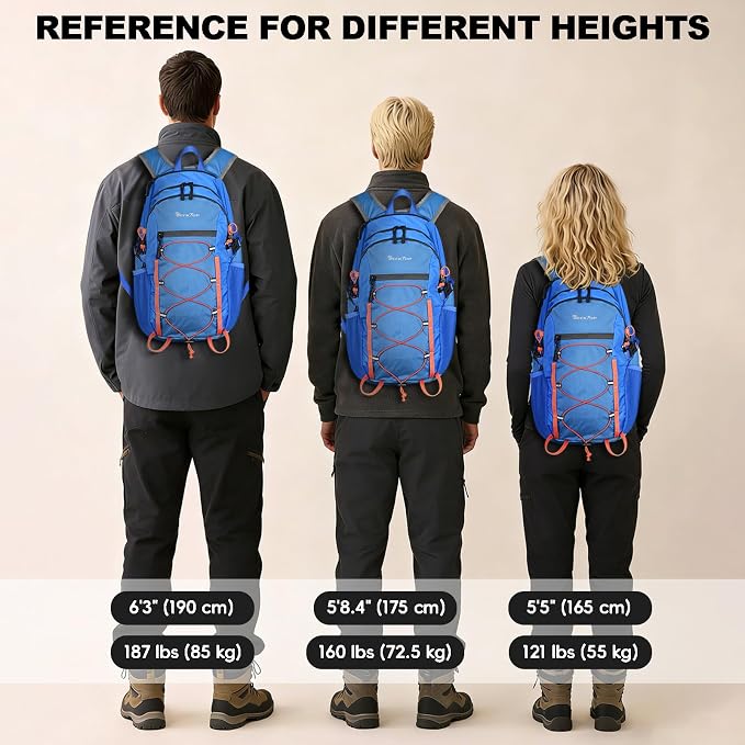 Seektop Packable Waterproof Hiking Backpack, 20L Lightweight Daypack | Tear-Resistant Nylon Material, Multi-Compartment Storage, Ultralight Small Foldable Travel Hiking Daypack for Men & Women
