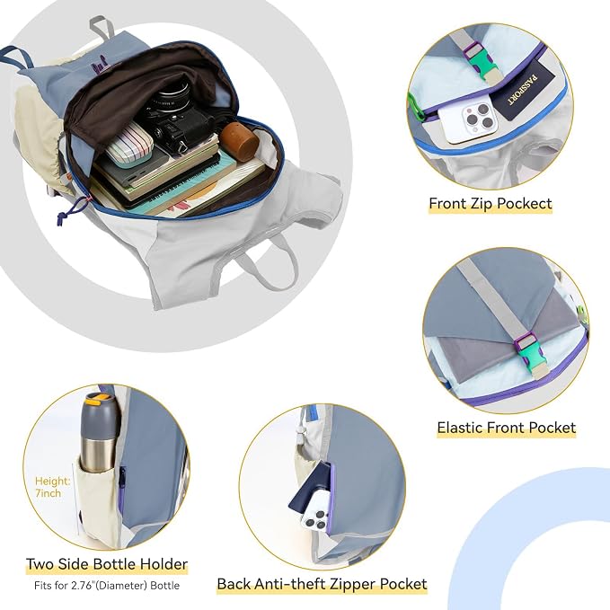 15L Small Hiking Backpack Travel Daypack Colorful Lightweight Packable Foldable Casual Backpack for Women Men