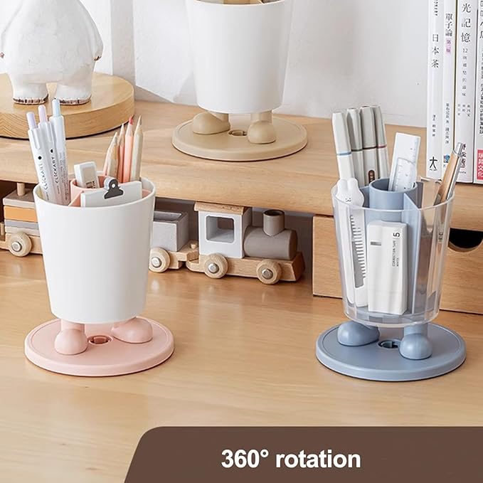 INSTOME Rotating Pen Holder,Cute Bow Pen Holder,Office Desk Accessories for Work, School,or Home