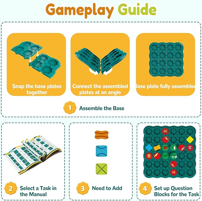 STEM Board Games Kids Toys, Maze Brain Teaser Puzzles Learning Games, Logic Road Track Building Blocks Educational Montessori Preschool Birthday Boys Girls Gifts for Kids Ages 3 4 5 6 7 8 Year Old