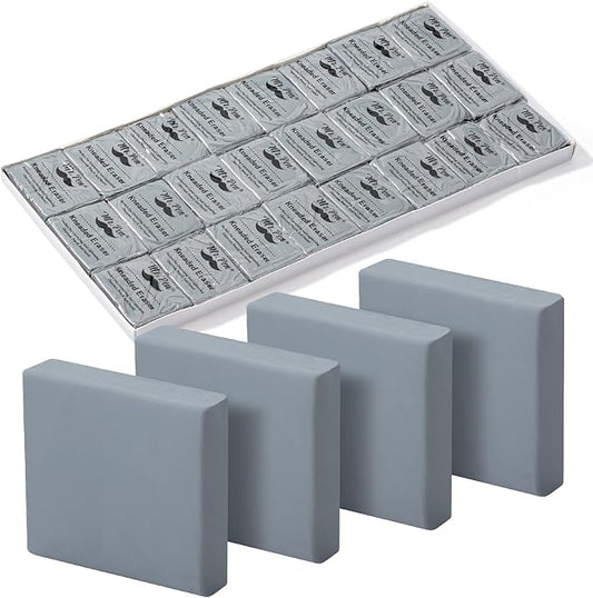 Mr. Pen- Kneaded Erasers, 1.37" x 1.7", 24 Pack, Gray, Soft Moldable Art Erasers for Charcoal, Graphite & Pastel Drawing, Precision Highlighting, Smudge Control, Easy Shaping for Artists & Students