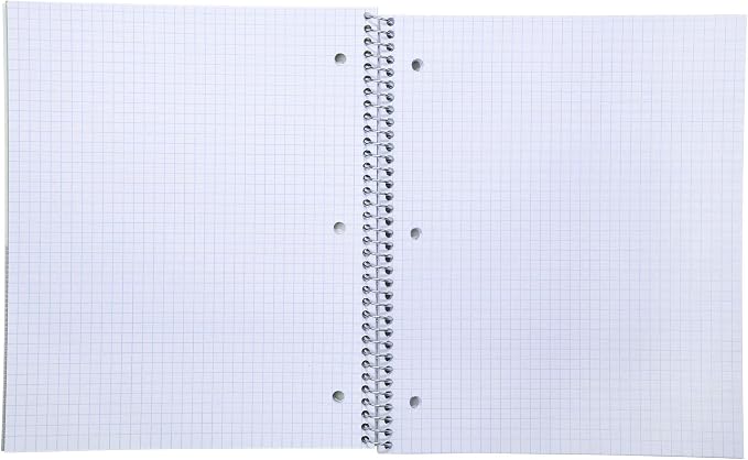 Mintra Office Durable Spiral Notebooks, 1 Subject, (Teal, 4x4 Graph 1pk), 100 Sheets, Poly Pocket, Moisture Resistant Cover, School, Office, Business, Professional