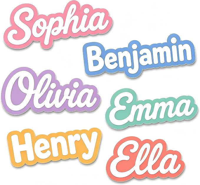Custom Name Stickers, Personalized Waterproof Stickers, 8 Names Included | Customized Name Stickers, Waterproof and Dishwasher Safe Vinyl Lettering Labels for Tumblers, Laptops, School Items and More