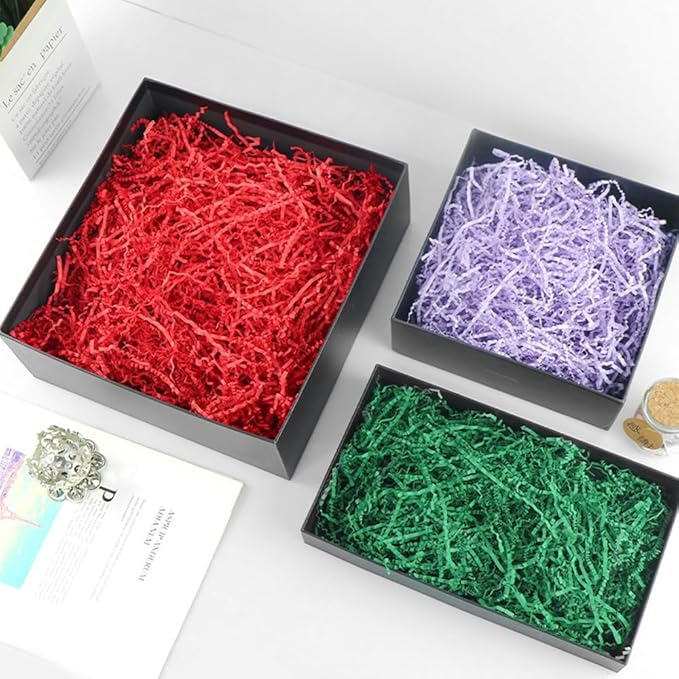 LKQBBSZ Crinkle Cut Paper Shred Filler, Raffia Paper Shredded Paper Stuffing for Gifts Wrapping Baskets Box Filling Easter Party Supply (Dark Green)