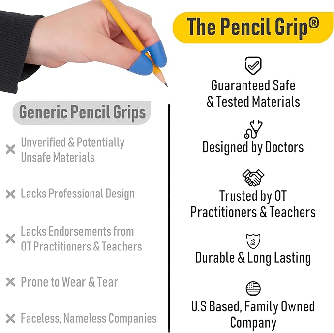 The Pencil Grip Writing Claw, Large Size Grips, Blue and Red Grips, Set of 12 - TPG-21312
