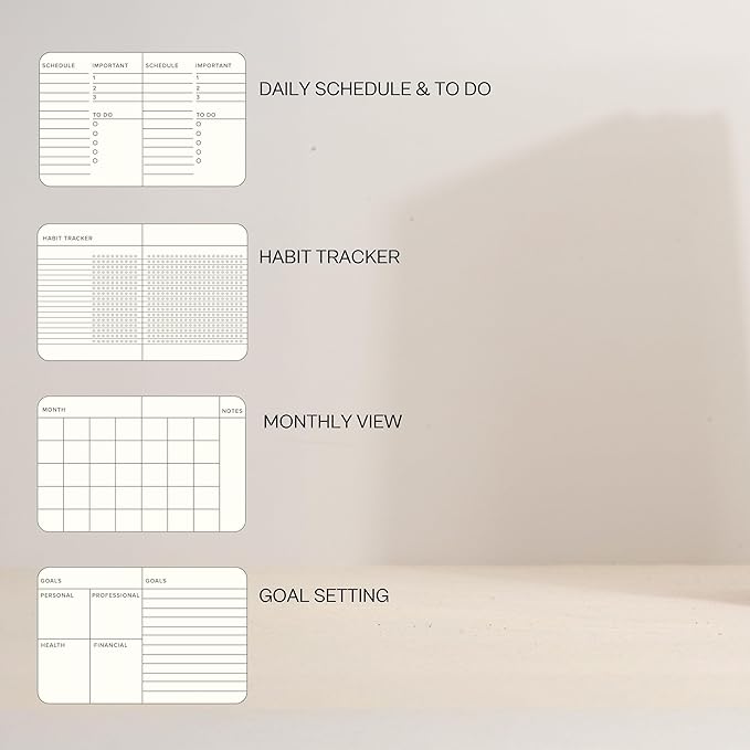 Kunitsa Co. Undated Planner - Hardcover, with Habit Tracker & Goal Setting - Daily, 120 Days, Start Anytime (Lavender)