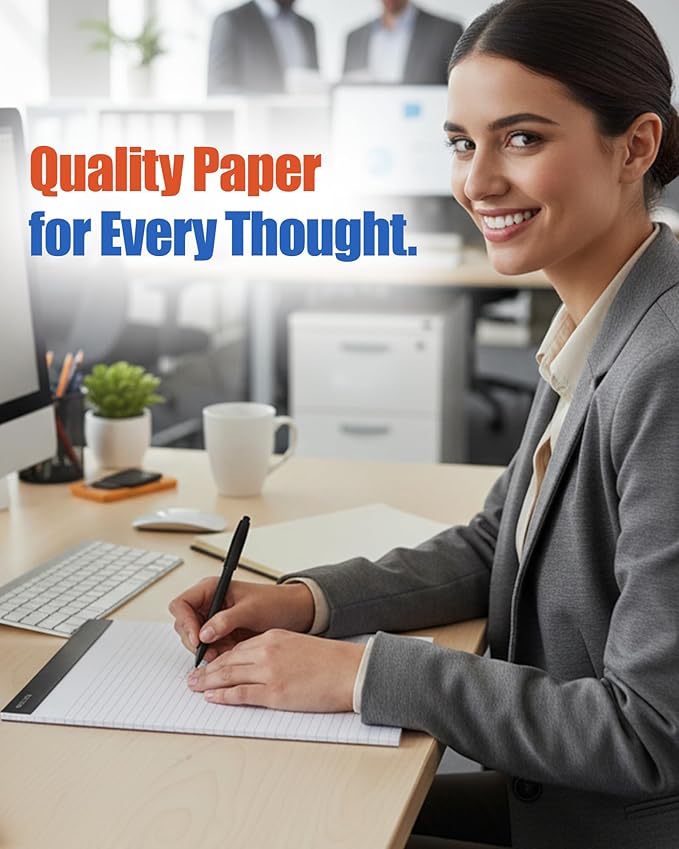 Mintra Office White Legal Pads – Ruled Notepads and Micro-Perforated Sheets, Ideal for Writing, Note-Taking & Creativity, Office, or Professional Use, Premium Pad 6 pack, 8.5"x11" (Narrow Ruled)