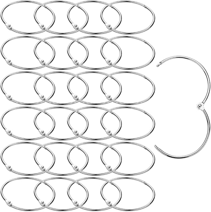 Mr. Pen- Loose Leaf Binder Ring, 3 Inch, 24 Pack, Metal Loose Leaf Binder Book Rings for Books and Index Cards, Scrapbook, Keychains, School, Home, Office, Silver