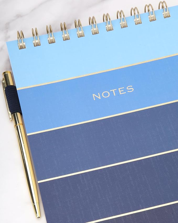 Eccolo Steno Notebook 120 Sheets Top Spiral Notebook with Gold Pen 6x8