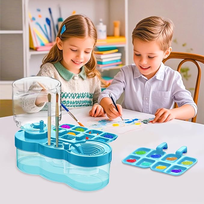 Paint Brush Cleaner, Multifunctional Acrylic Face Paint Brush Washing Station Brush Water Cup for All Purpose Oil Watercolor Painting Artist Professional Kit,Gift Art Supplies for Kid Adult