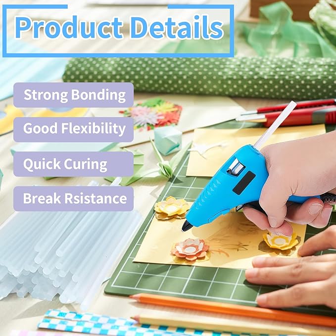 90 PCS Mini Hot Glue Sticks Bulk, Clear Glue Gun Sticks for Metal, Wood, Glass DIY Art Craft & School Projects Craft, Bond (4" X 0.27")