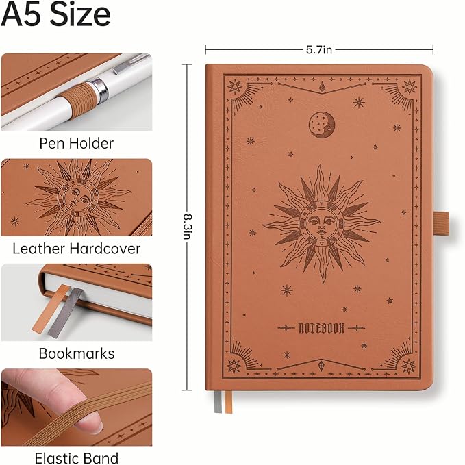 EMSHOI Dotted Journal Notebook, 192 Pages, A5 Size (5.7'' x 8.3'')