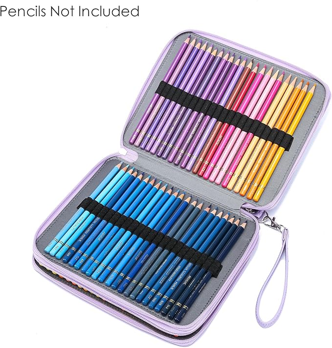 YOUNGCOL 120 Slots Colored Pencil Case Color Pencil Organizer Storage Large Capacity Pencil Holder(Purple, 120 Slots)