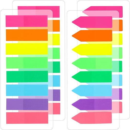 Mr. Pen- Page Markers Sticky Tabs, 800 pcs, Colored Translucent Arrow Flags for Page Marking, Fluorescent Index Tab Stickers for Notebooks, Small Sticky Notes Flags