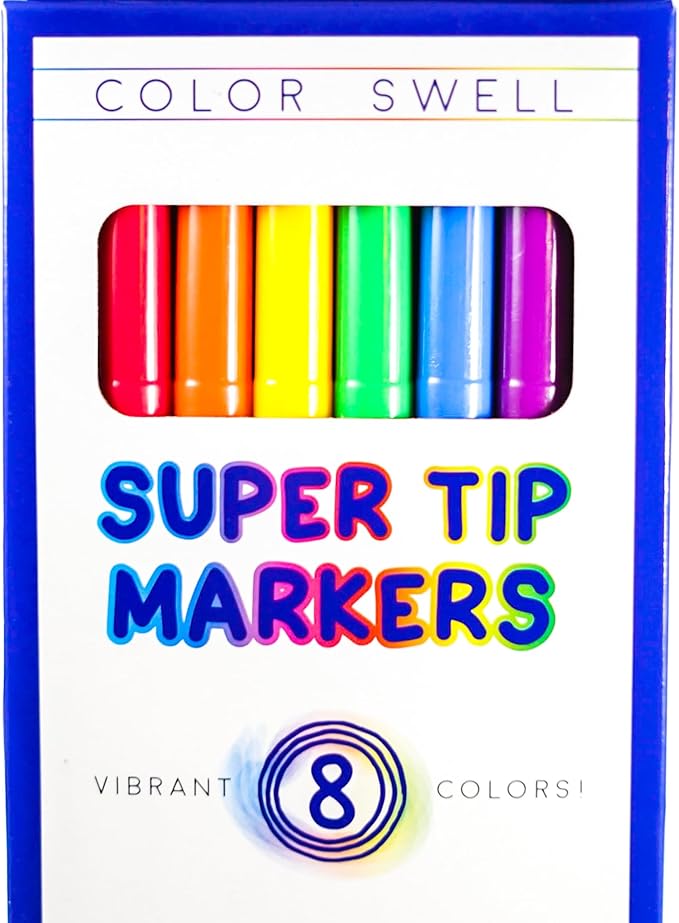 Color Swell Washable Bulk Markers Pack 72 Boxes of 8 Vibrant Colors Each (288 Total) for Parties, Classrooms, Home - Super Tip Bulk Markers