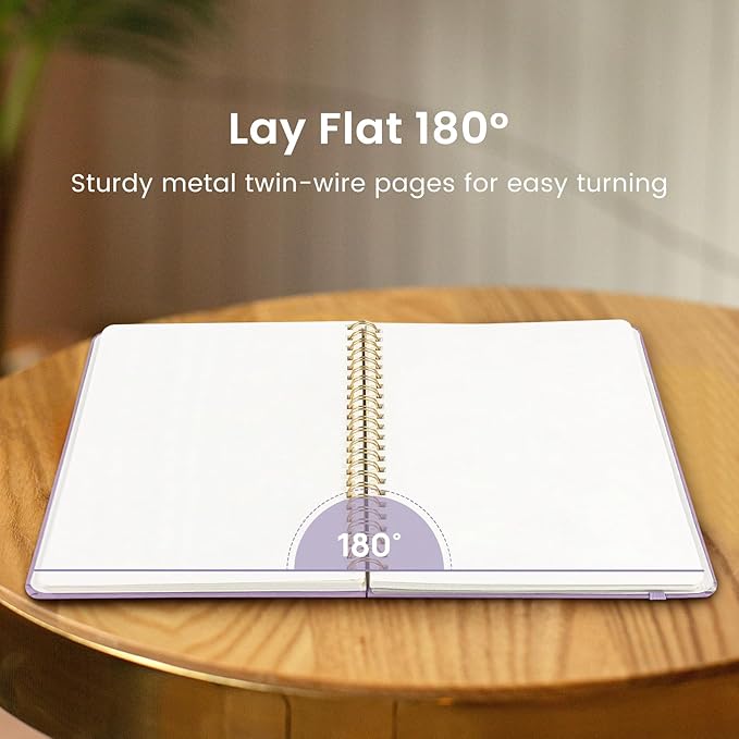 Taja Blank Spiral Journal Notebook for Women & Men, 140 Pages, Sketch Book, Plain Notebook for Drawing & Sketching, Journals for Creative Writing, A5(5.7" x 7.9") – Purple
