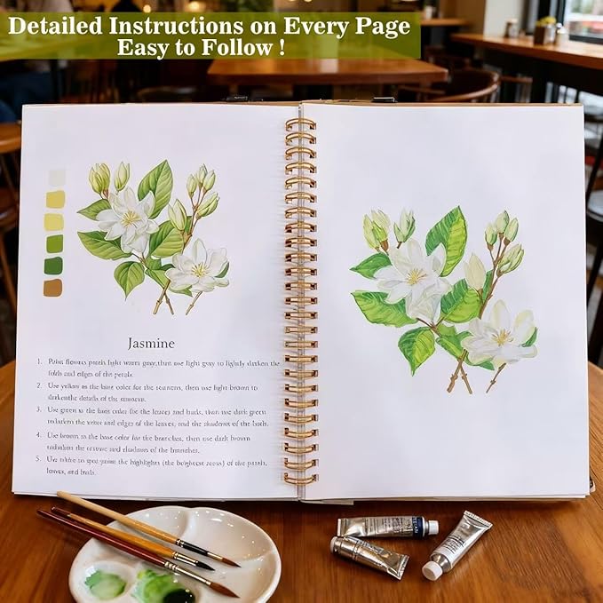 Baeleega Watercolor Workbooks Coloring Book Beginner Friendly Painting Kit Easy Nature Scenes Paint Set Art Crafts for Creative Exploration Gift for Adults Teens