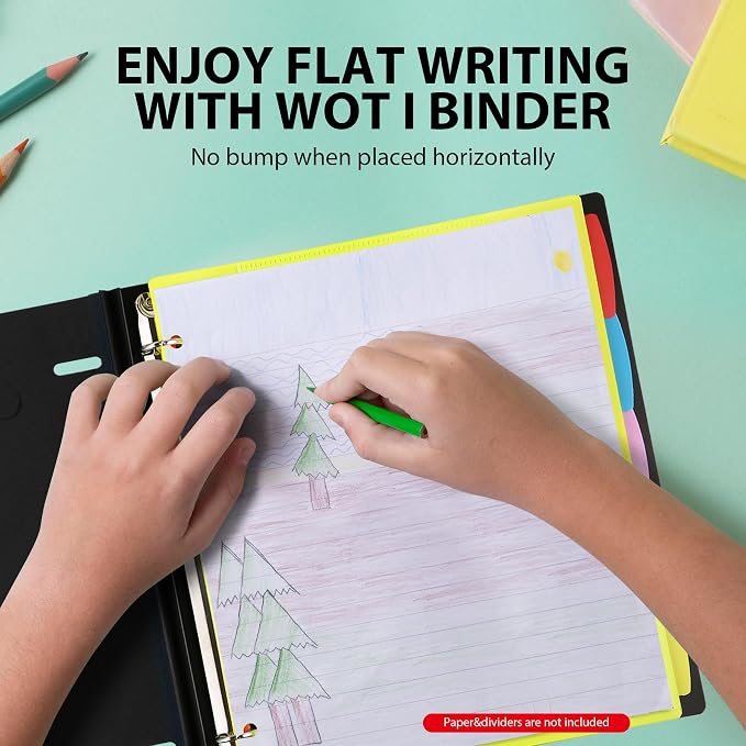 WOT I 12 Pack Telescoping 3 Ring Binder(0.75"), Expandable Flexible Binder - Patented Design for Easy Portability, Holds 8.5"x11" Paper, for School, Office&Home Organization, Black