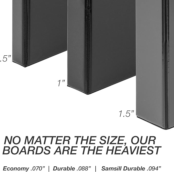 Samsill Durable 1 inch 3 Ring Binder, D Ring Binder, 100% Recycled Chipboard, Red, 12 Pack