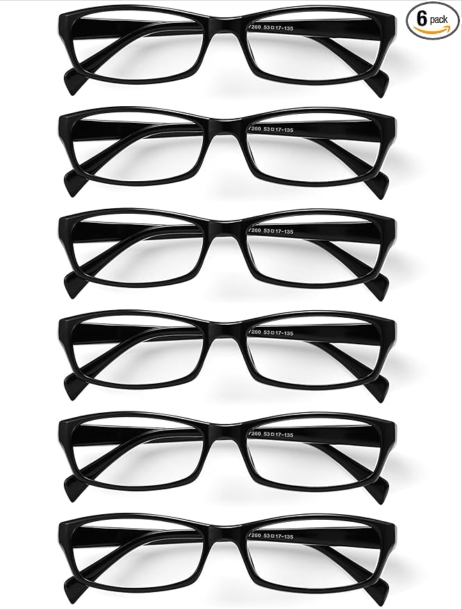 Gaoye Reading Glasses for Women, 6 pack Fashion Readers for Women Men Spring Hinge Eye Glasses, Blue Light Reading Glasses
