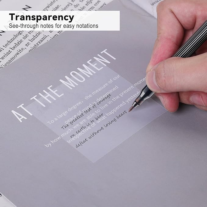 400 Sheets Transparent Sticky Notes, 3x3 inch 8 Pads Clear Sticky Notes, Self-Stick Translucent See Through Post Note Pads for Books Annotation